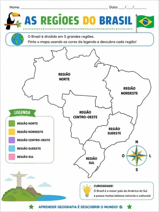 Amostra de atividade de Geografia - 1º ano