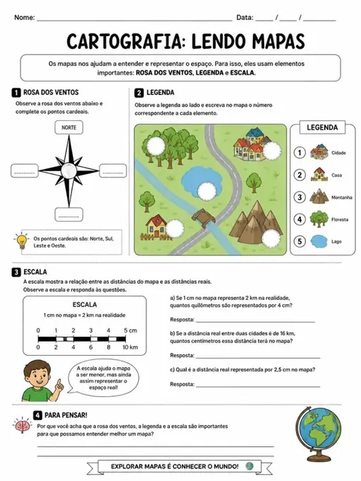 Amostra de atividade de Geografia - 5º ano