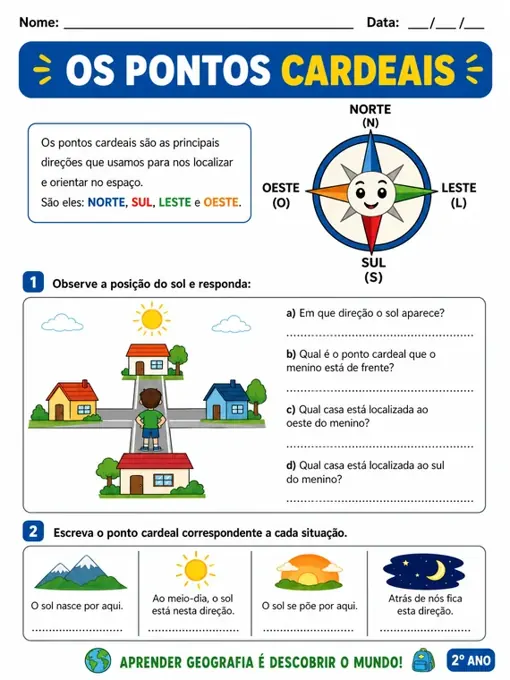 Amostra de atividade de Geografia - 2º ano